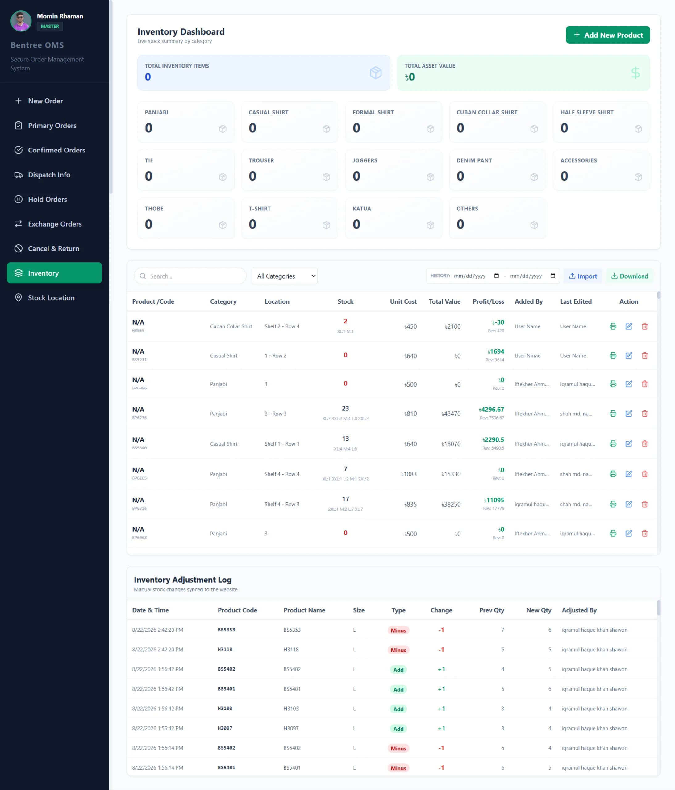 Stock connected directly with order activity