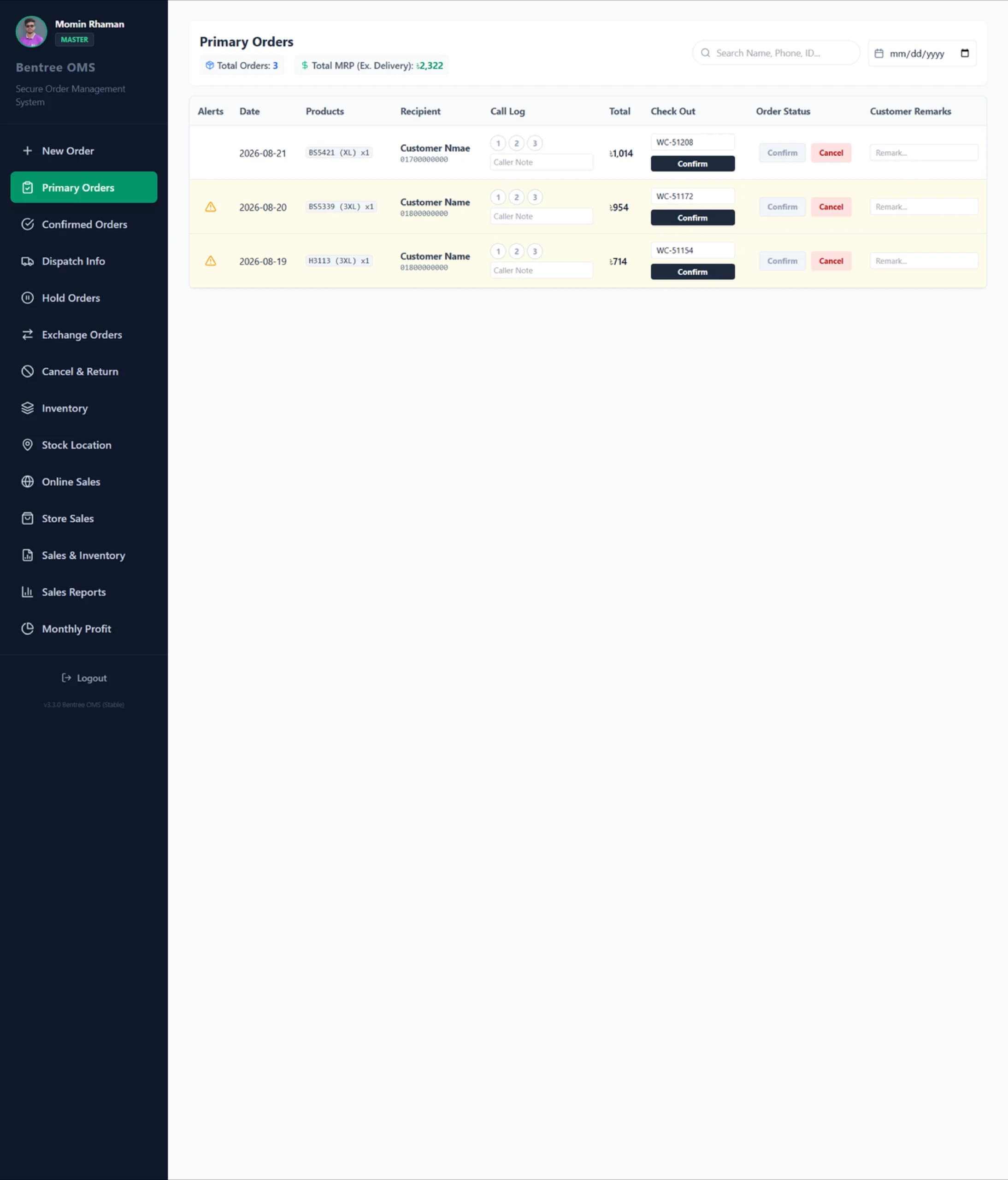 Designed around the real journey of an order